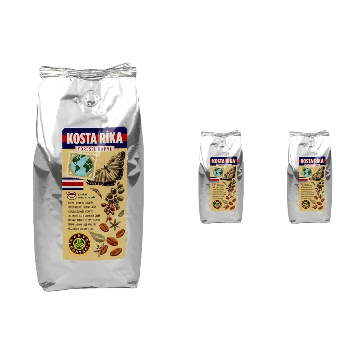 Kahve Dünyası Kosta Rika Yöresel Çekirdek Kahve 1000 g x 2 Adet