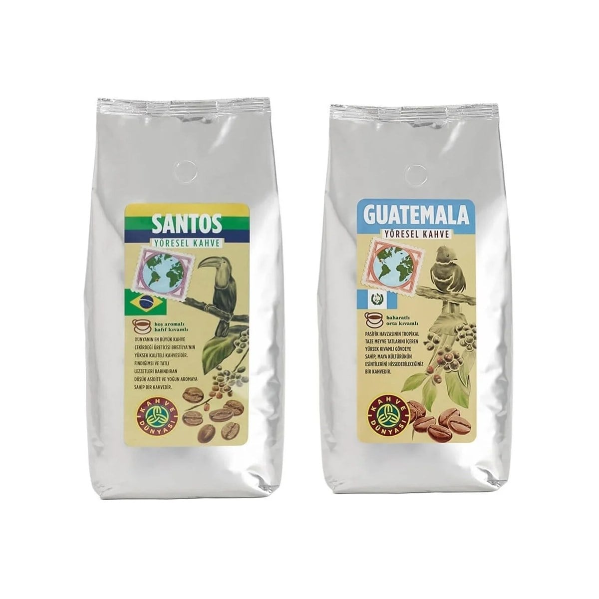 Kahve Dünyası Santos ve Guatemala Çekirdek Kahve Seti 1 kg x 2 Adet