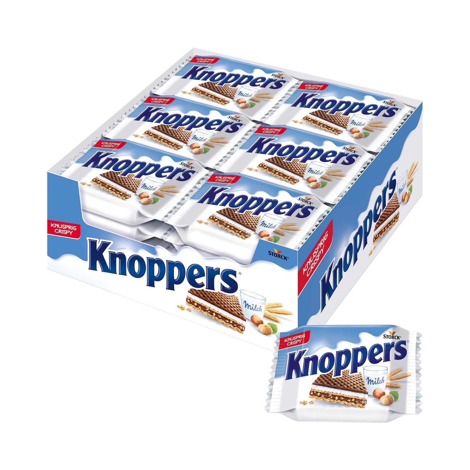 Knoppers Sütlü ve Fındıklı Çikolatalı Gofret 24'lü Koli (24 x 25 g)
