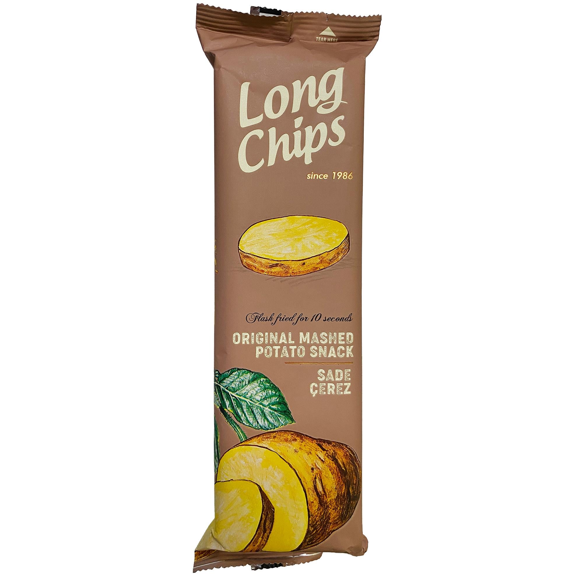Long Chips Sade Patates Cipsi | Uzun Cips | Az Yağlı | Letonya Ürünü | 75 g