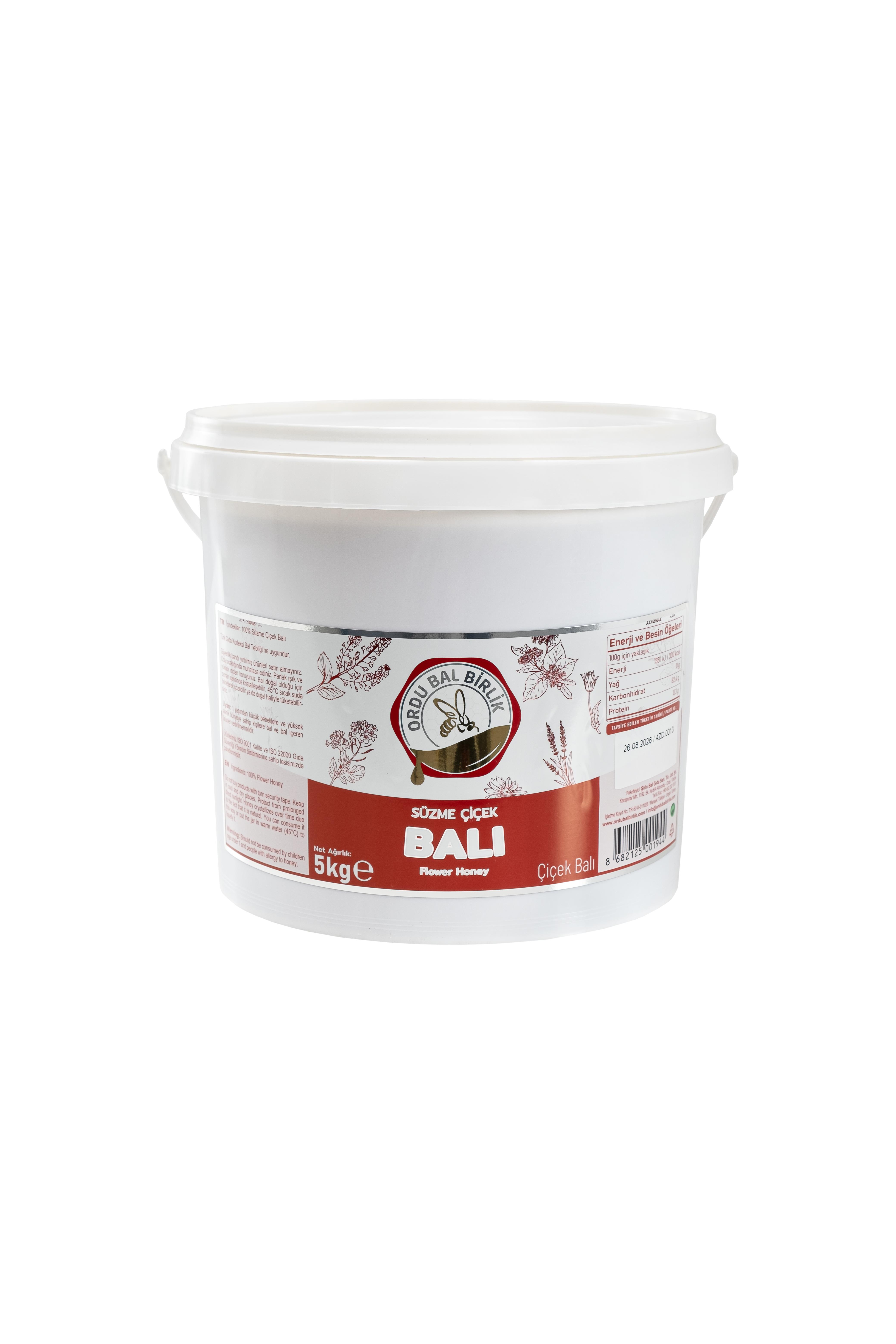 Ordu Bal Birlik Çiçek  Balı 5 kg Plastik Kova