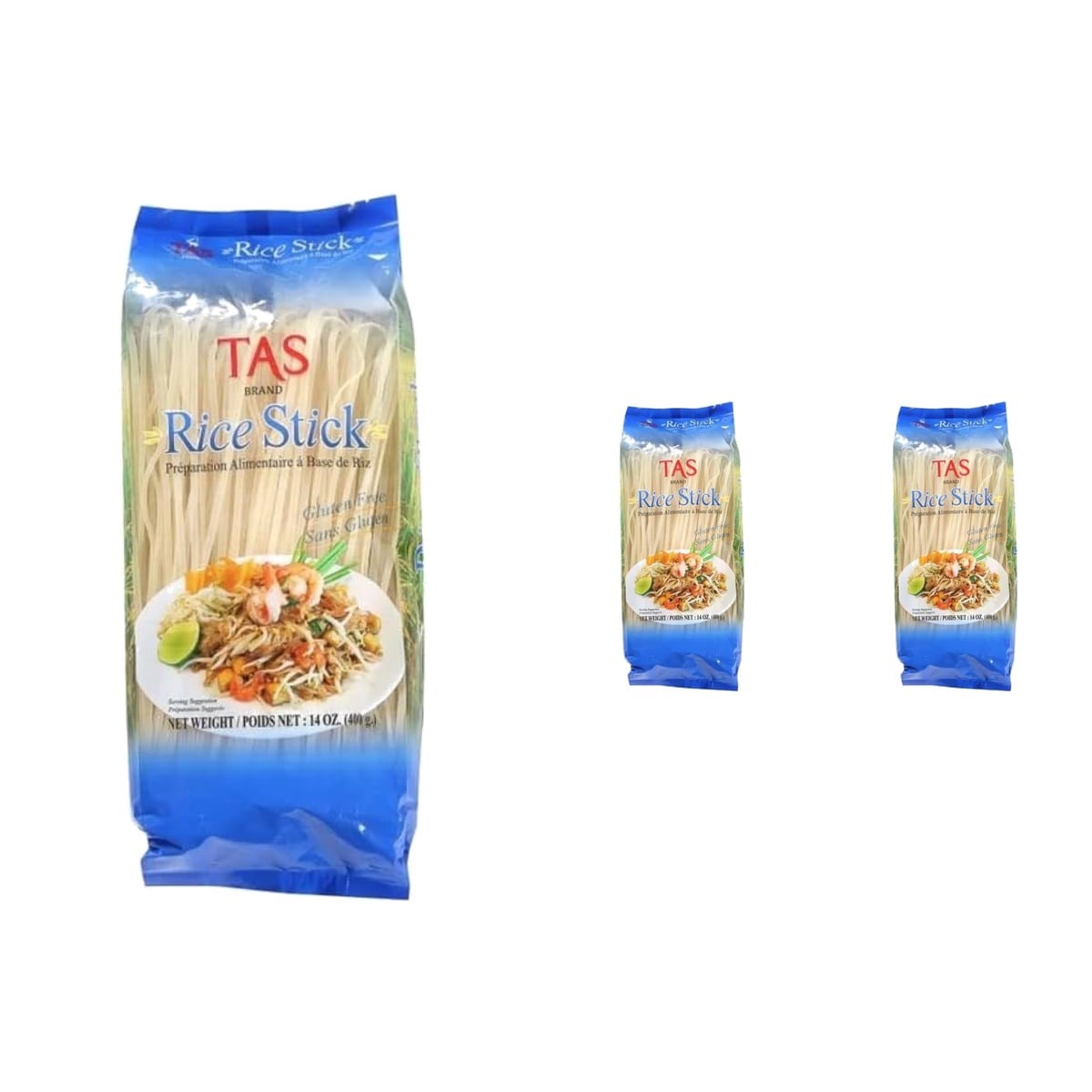 Tas Rice Stick Pirinç Makarnası (Glutensiz) 400 g x 2 Adet