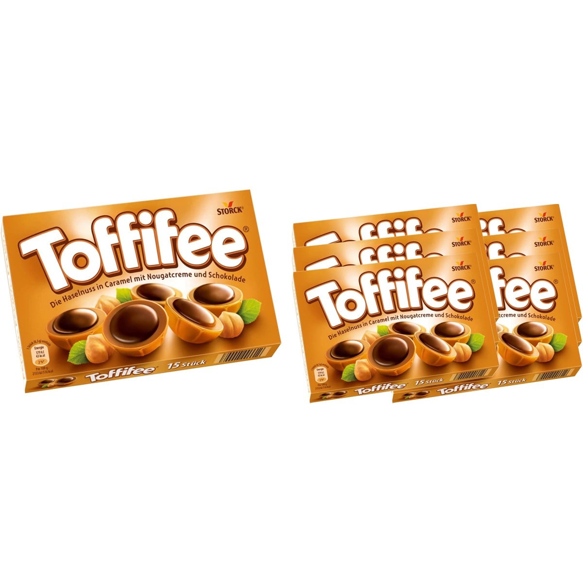 Toffifee Karamel Kaplı Bütün Fındıklı Çikolata 6'lı Set (6 x 125 g)