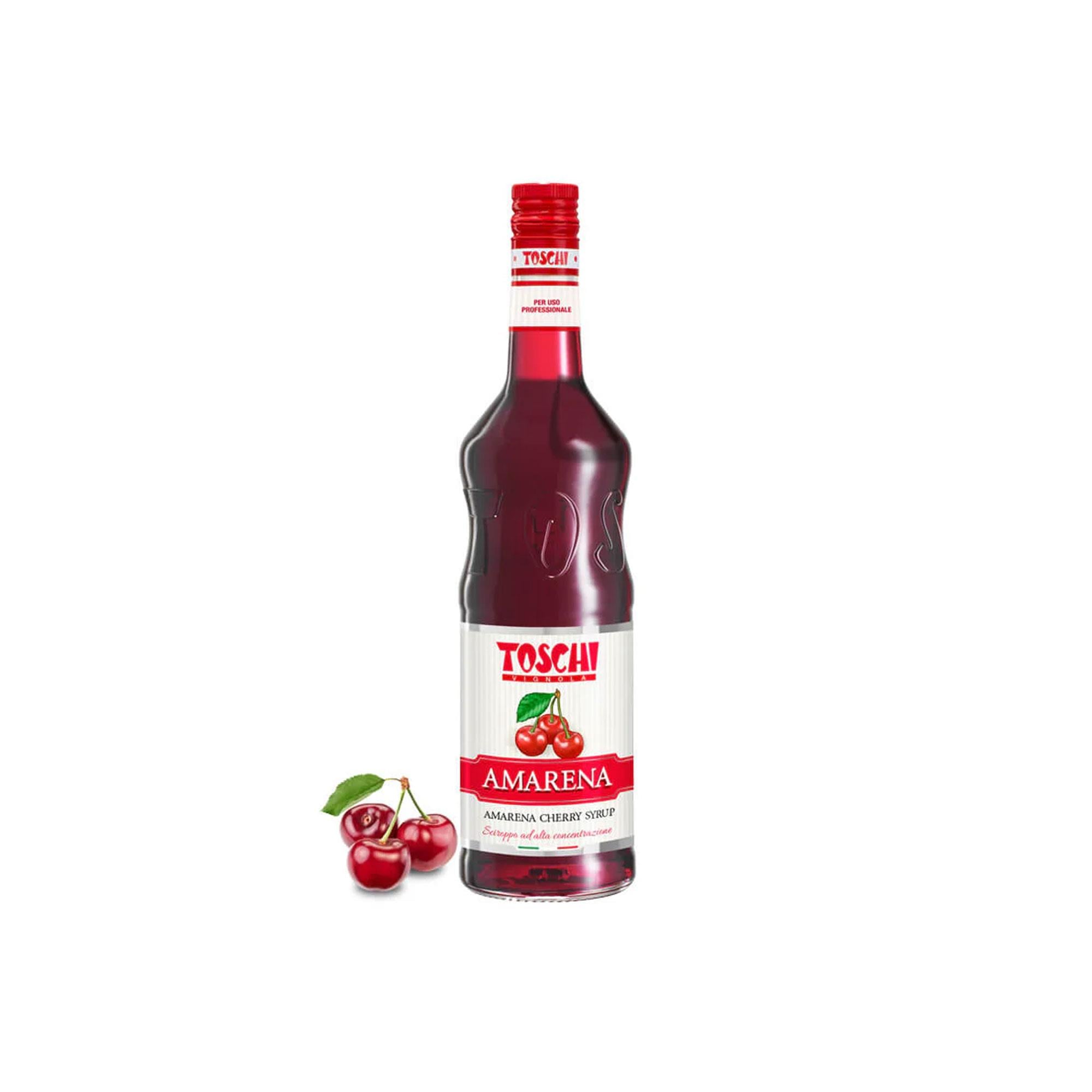 TOSCHI Amarena Kiraz Şurubu | Yüksek Konsantre | Katkısız | Glutensiz ve Vegan | Yüksek Meyve İçeriği | İtalya Ürünü | 1000 ml