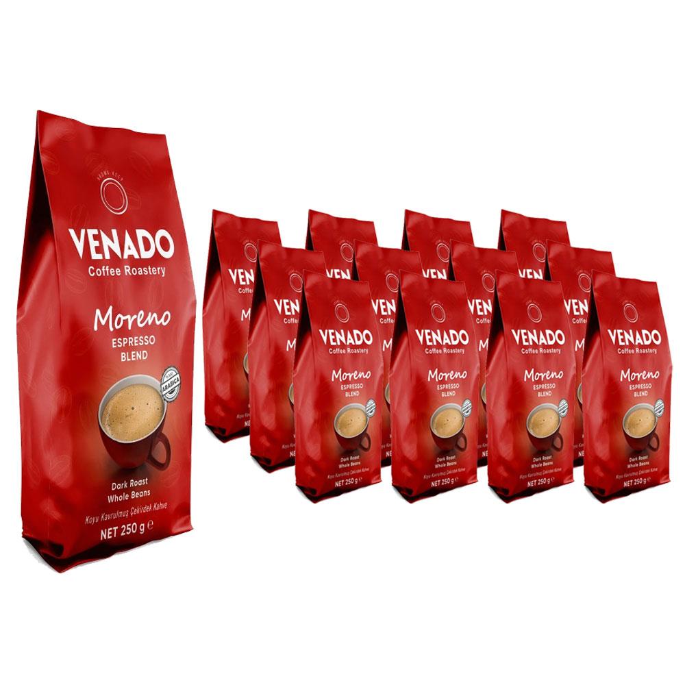 Venado Moreno Dark Koyu Kavrulmuş Espresso Çekirdek Kahve 250g x 12 Adet
