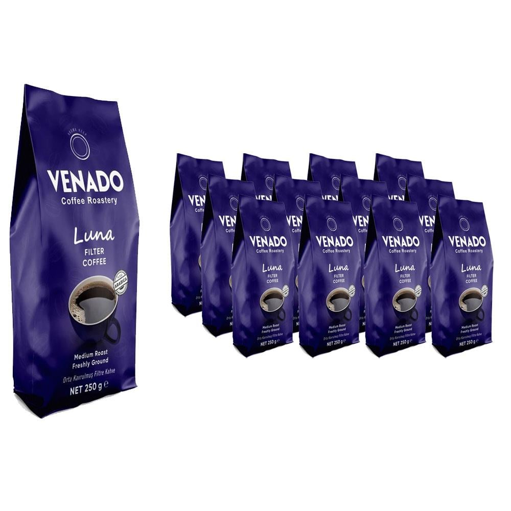 Venado Orta Kavrulmuş Öğütülmüş Luna Filtre Kahve 250g x 12 Adet