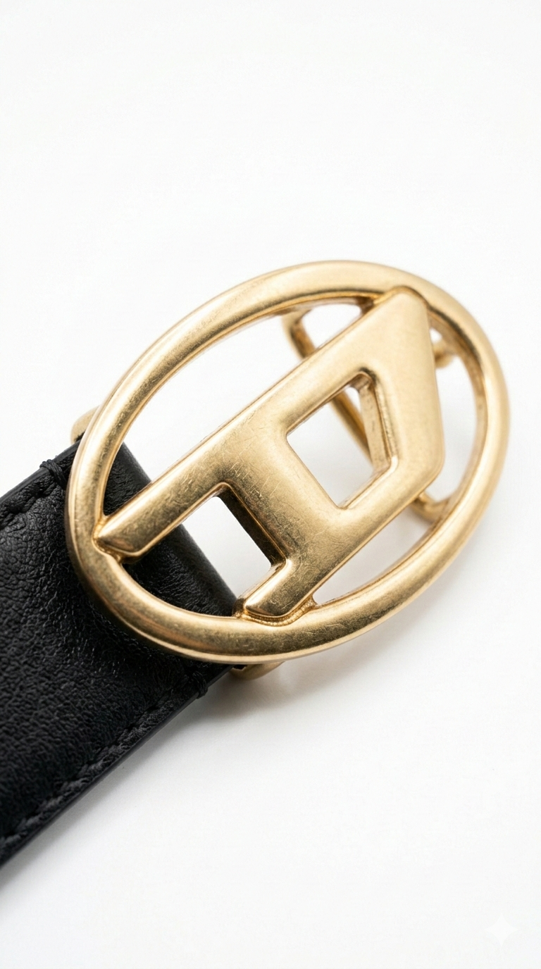 Altın Tokalı D Siyah Kalın Kemer