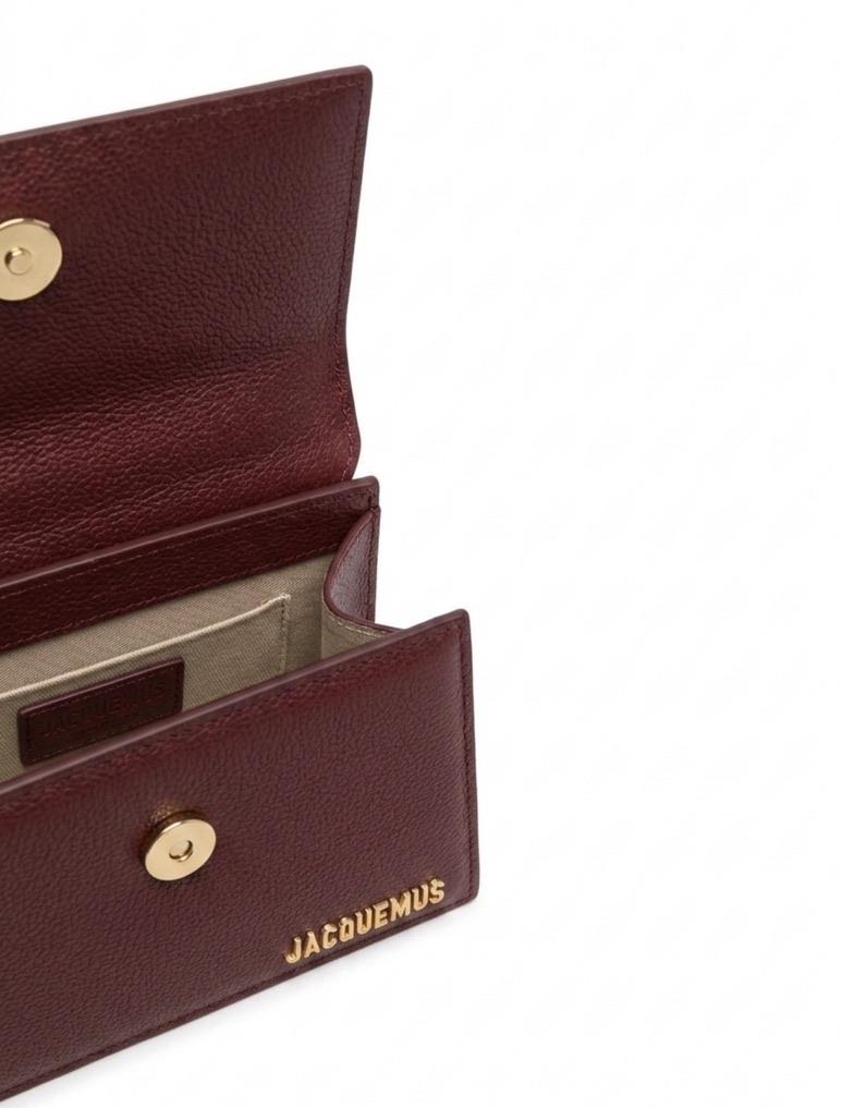 Bordo Asimetrik Deri Mini Boy El - Omuz Çantası