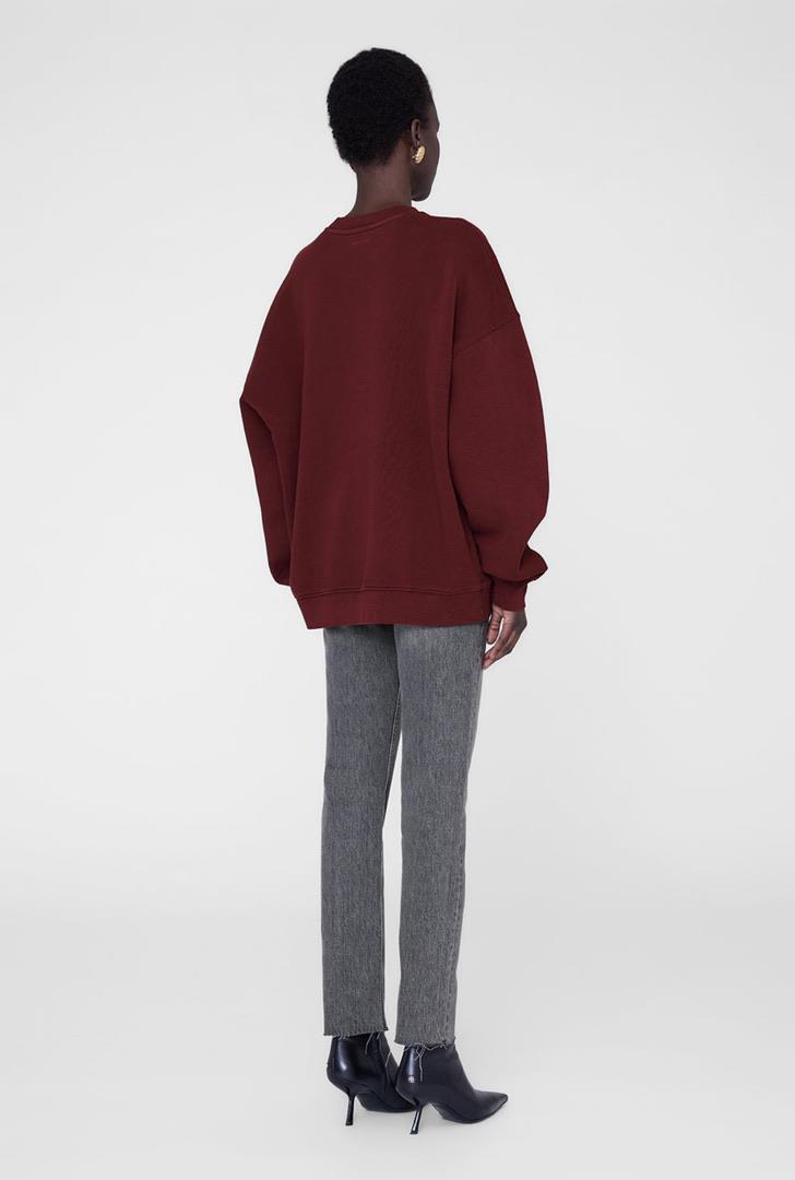 İthal Marka Baskılı Bordo Sweatshirt