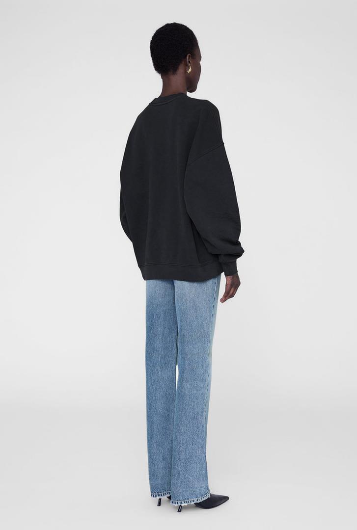 İthal Marka Baskılı Siyah Sweatshirt