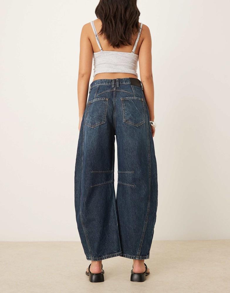 Koyu Mavi Barrel Jean