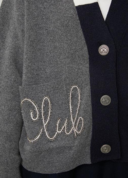  Nakış ve Taş İşleme Detaylı Düğmeli Hırka