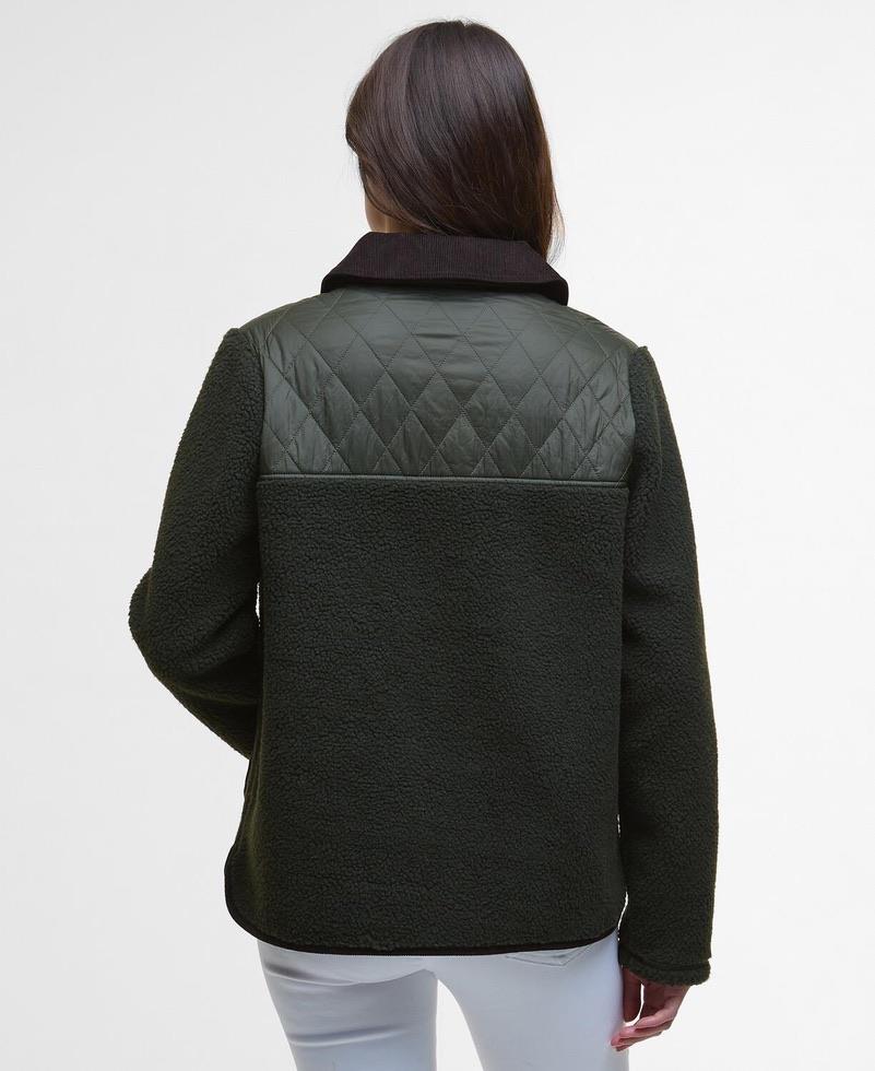 Peluş Detaylı Haki Renk Oversize Ceket