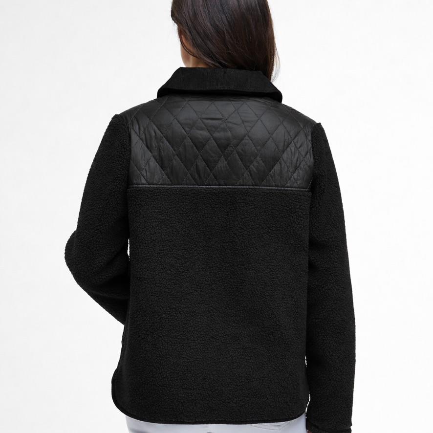 Peluş Detaylı Siyah Renk Oversize Ceket