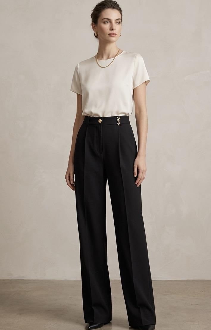 Siyah Premium Kumaş Kruvaze Yaka Yelekli Pantolon Takım 