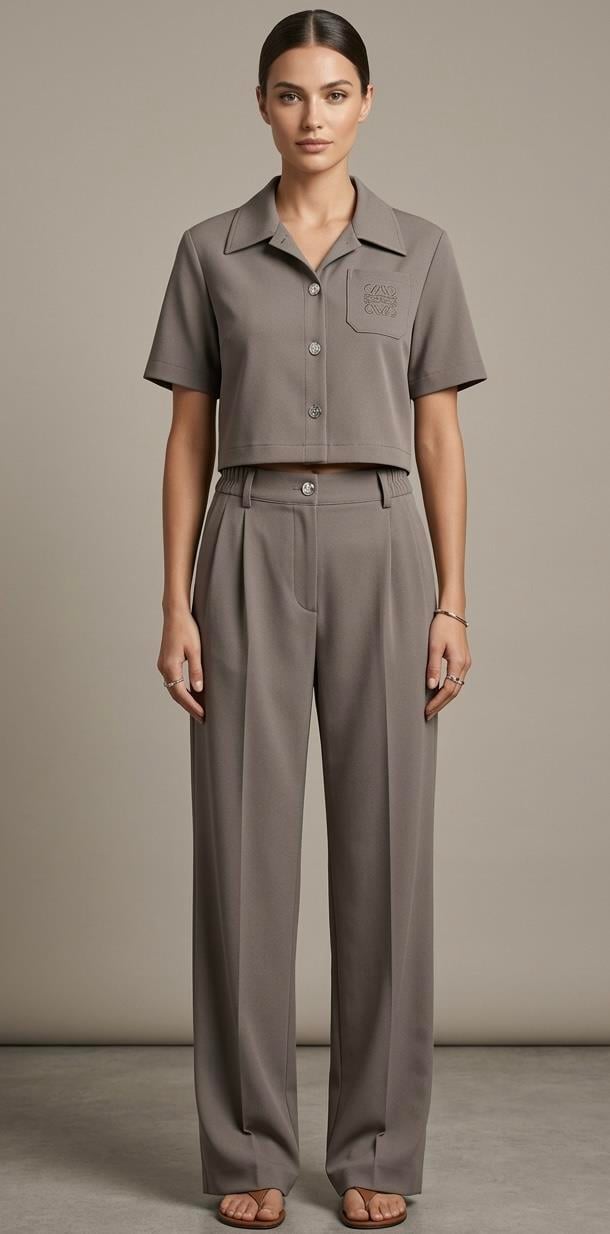 Vizon Premium Kumaş Kısa Kollu Gömlek Pantolon Takım 