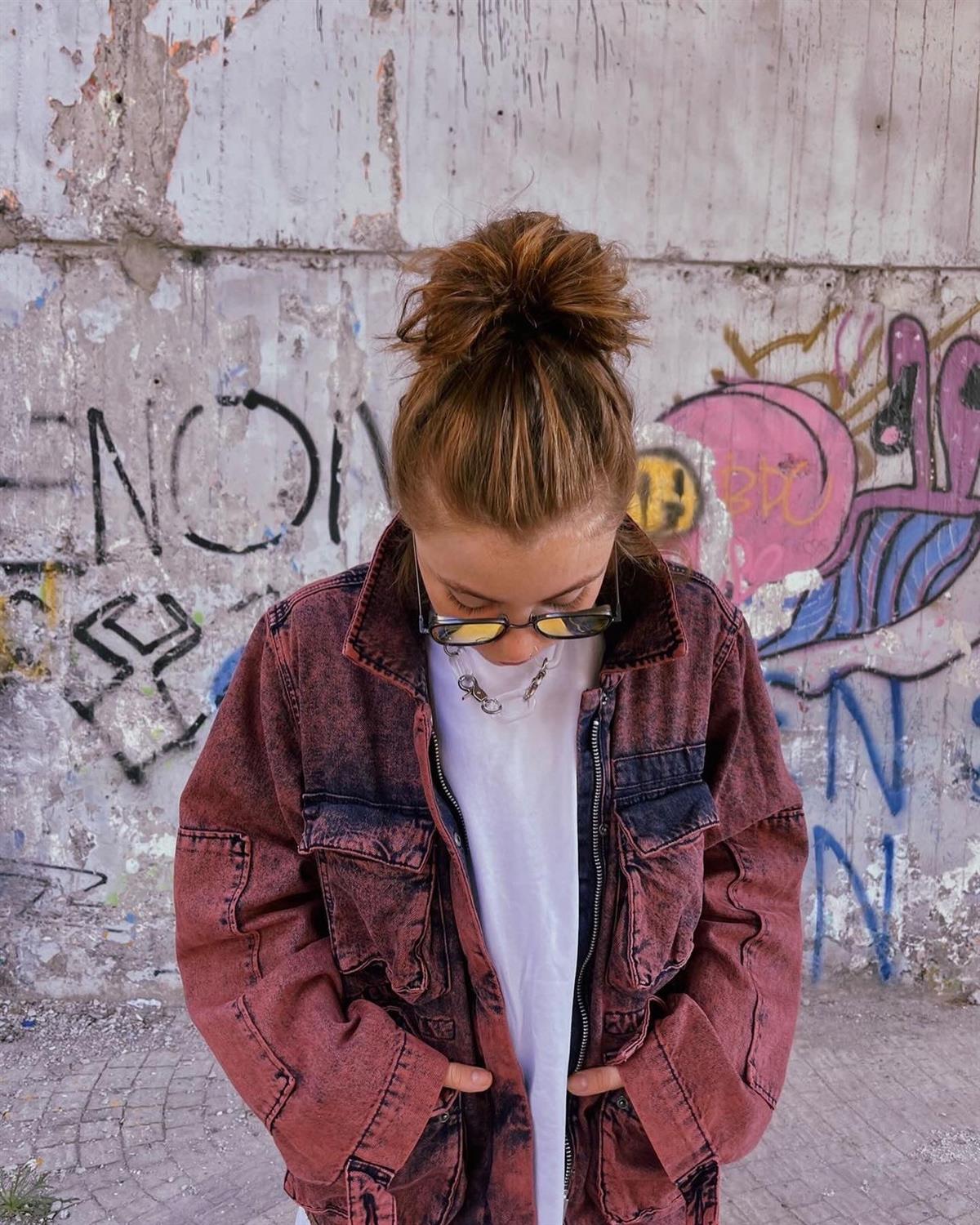 Cep detaylı jean ceket