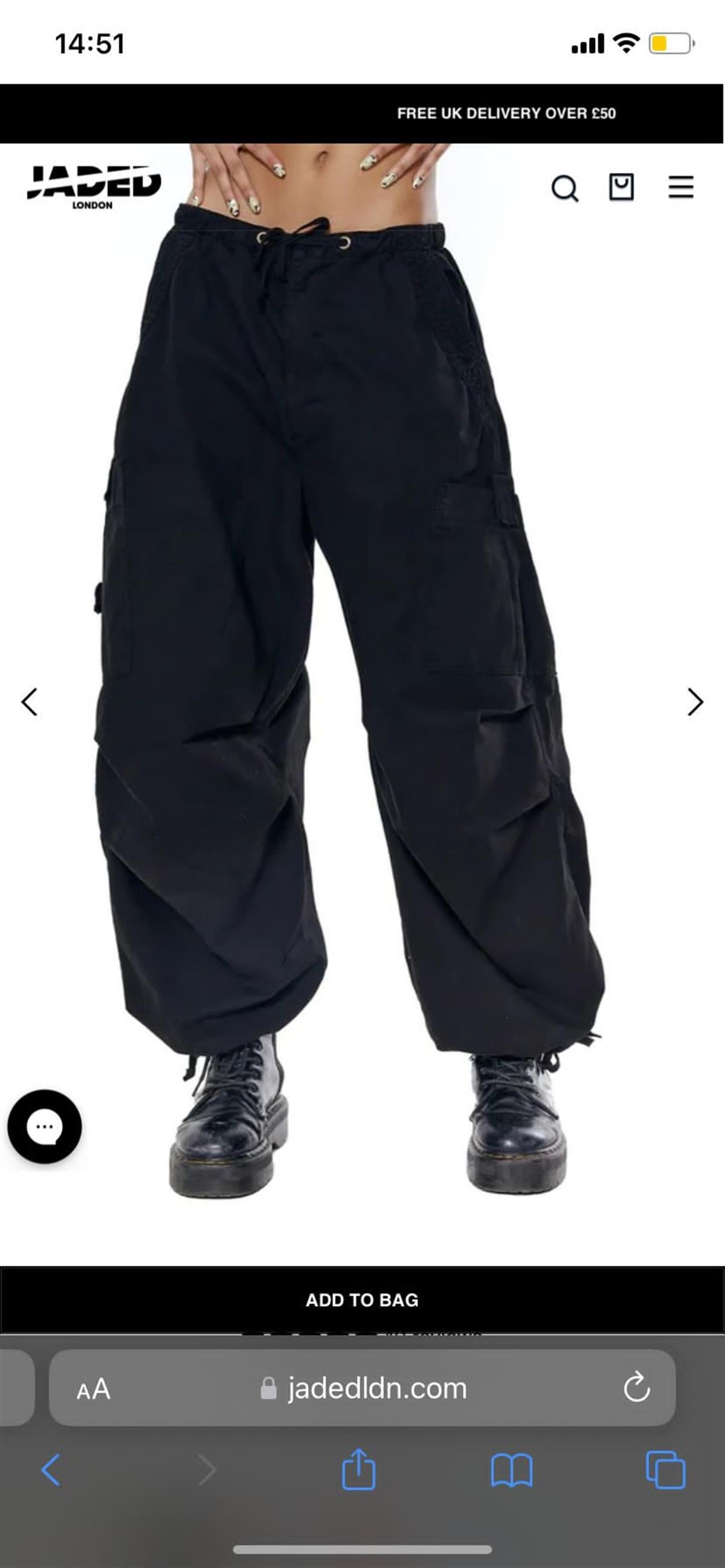 Jaded London Paraşüt Kargo Pantalon