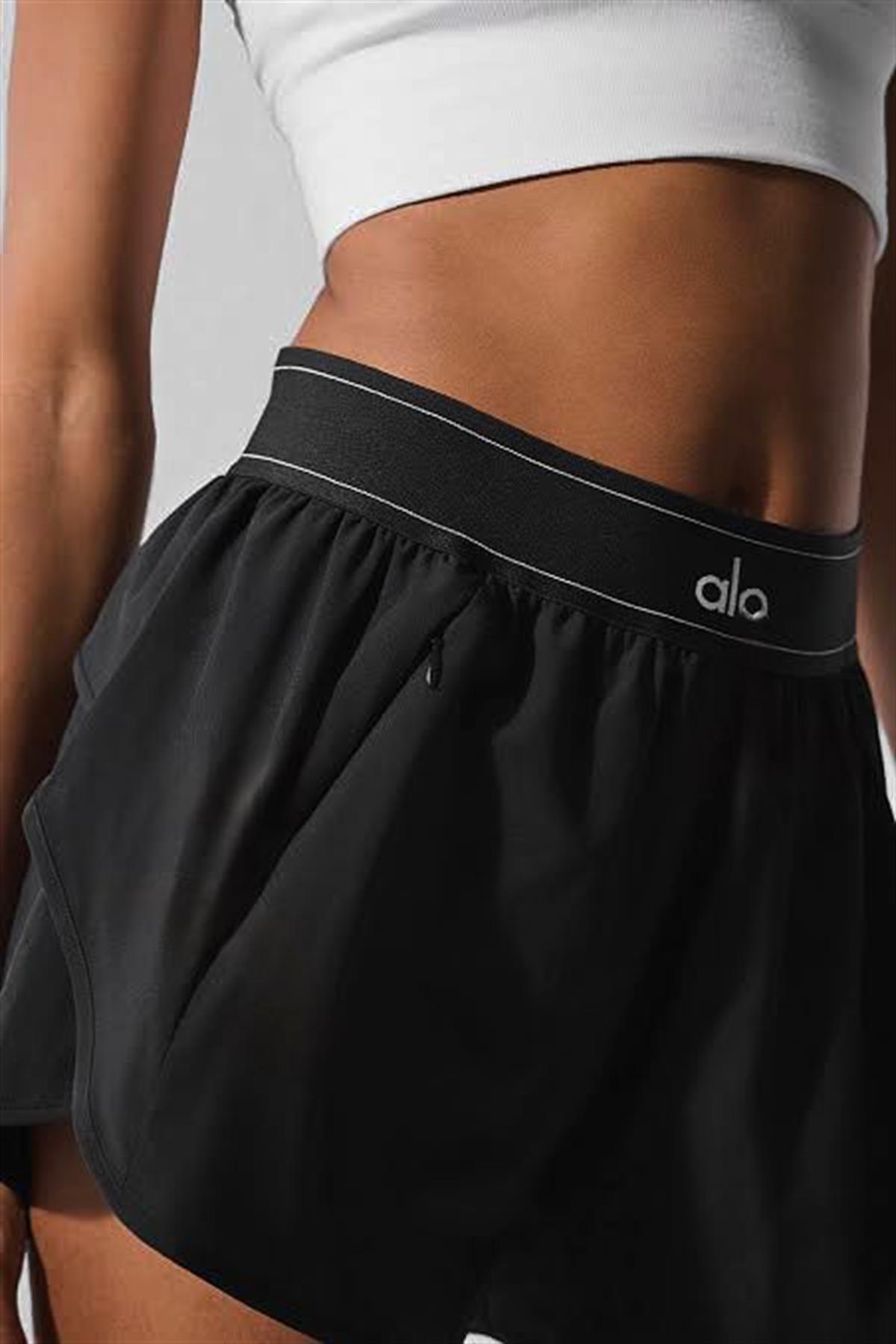 Siyah Paraşüt Kumaş Şort