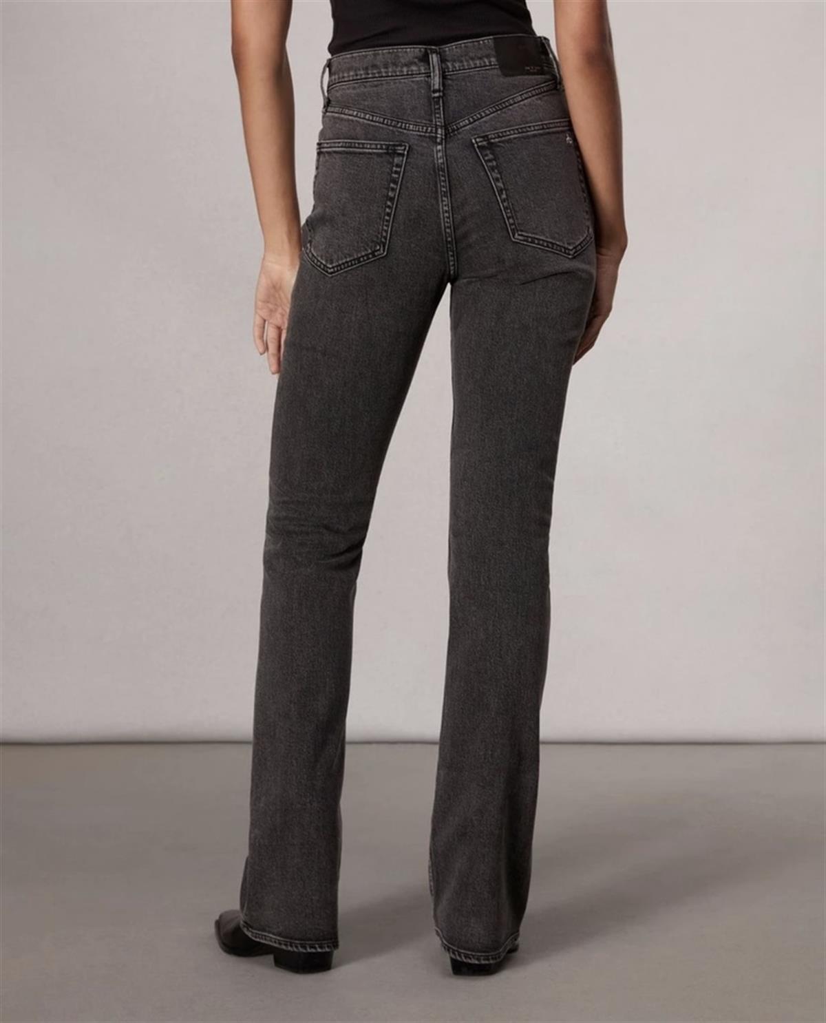 Antrasit Eskitme Detaylı Bootcut Jean 