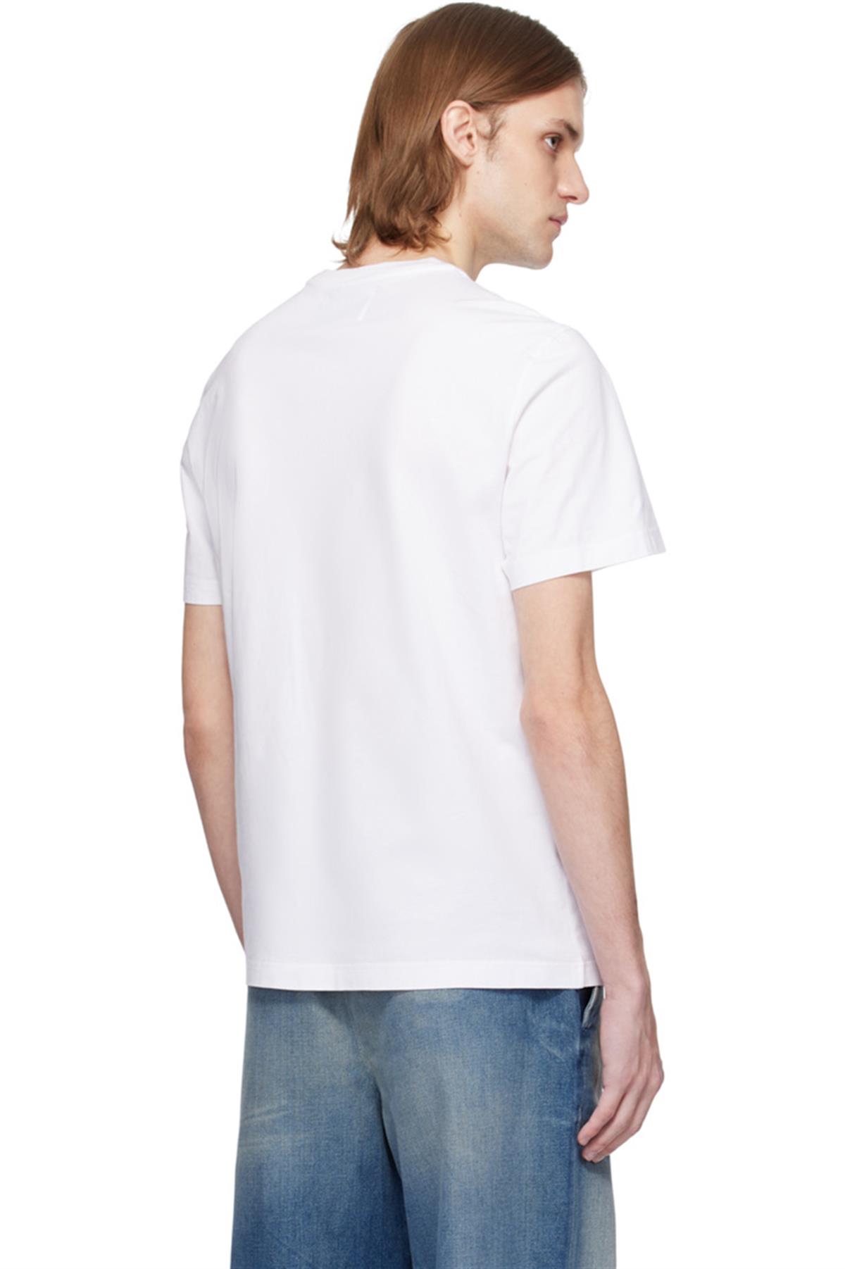 Beyaz - Siyah Yıldız Detaylı Tişört