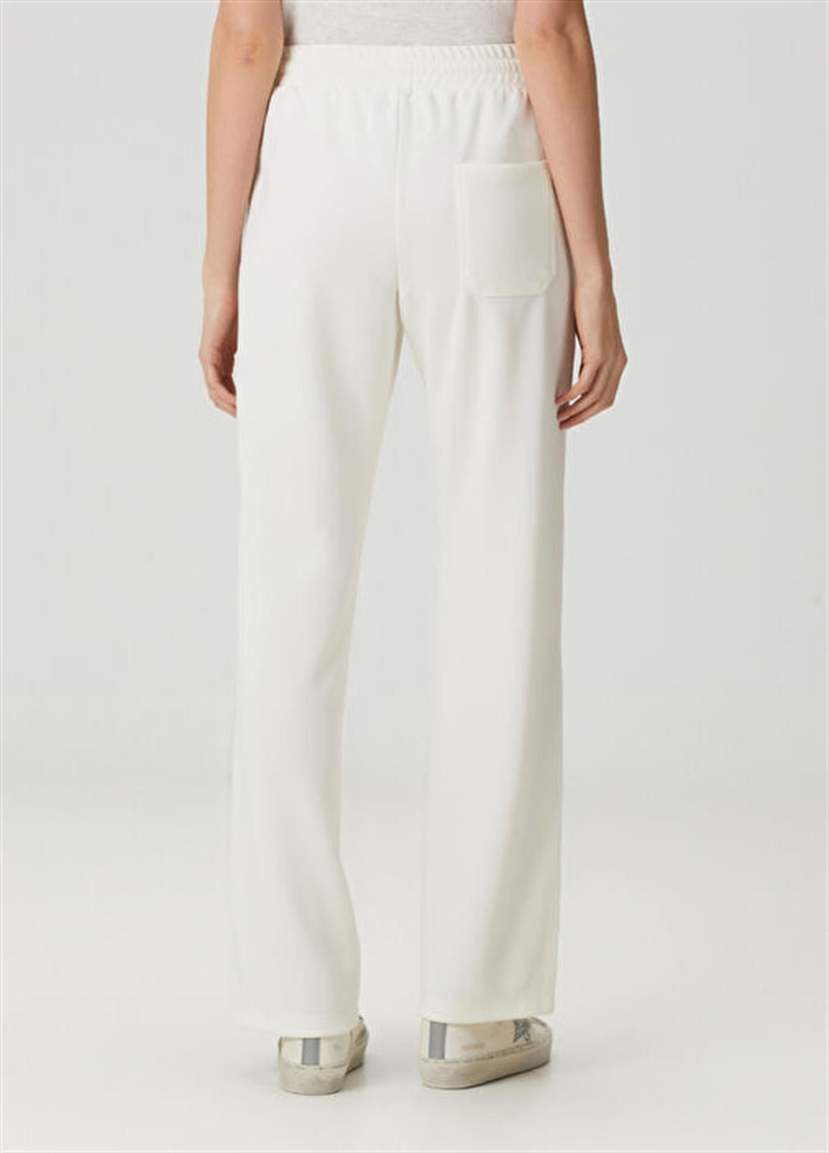 Beyaz Yıldız Baskılı Pamuklu Lux Eşofman Altı