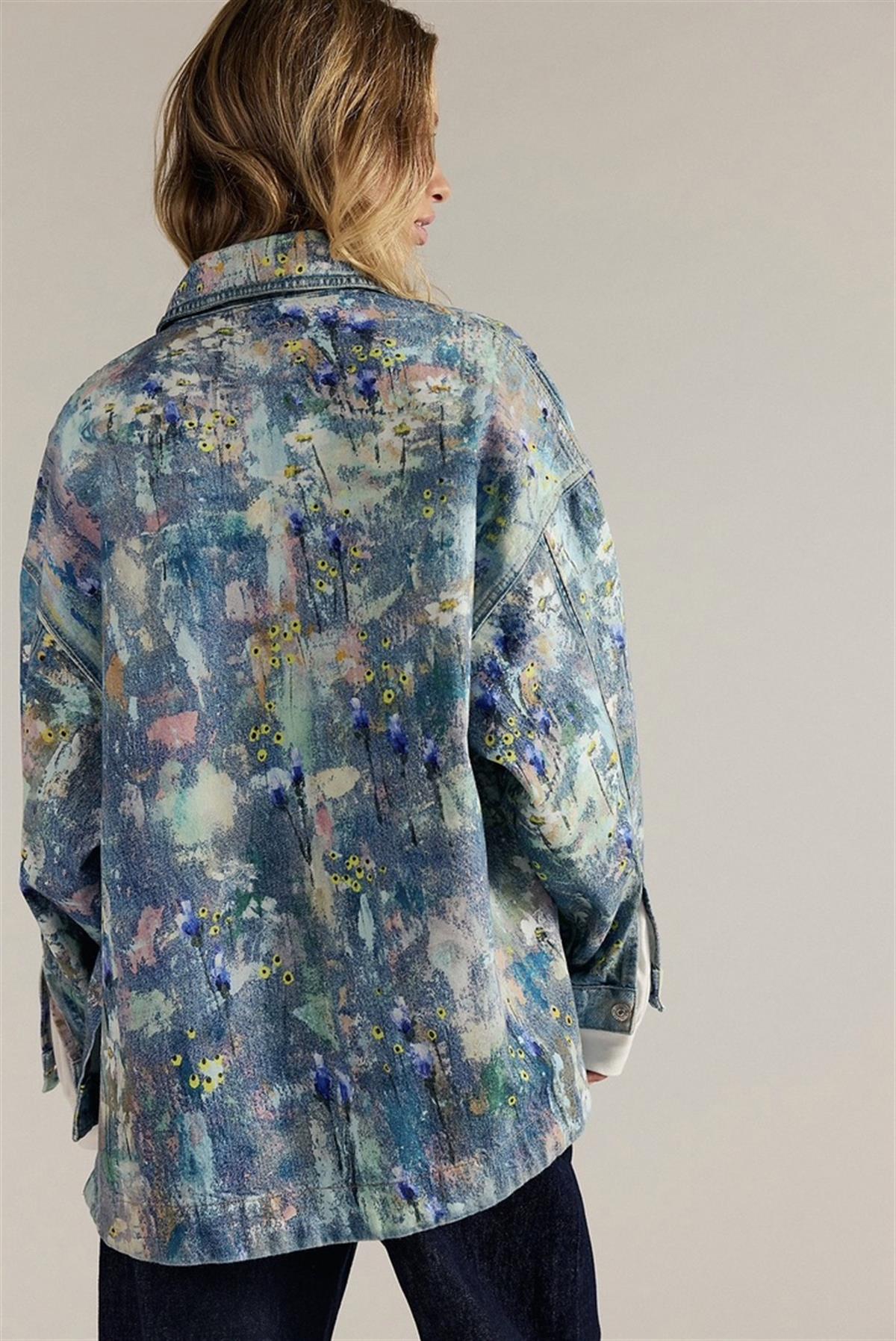 Boya Sıçrama Detaylı Retro Oversize Ceket