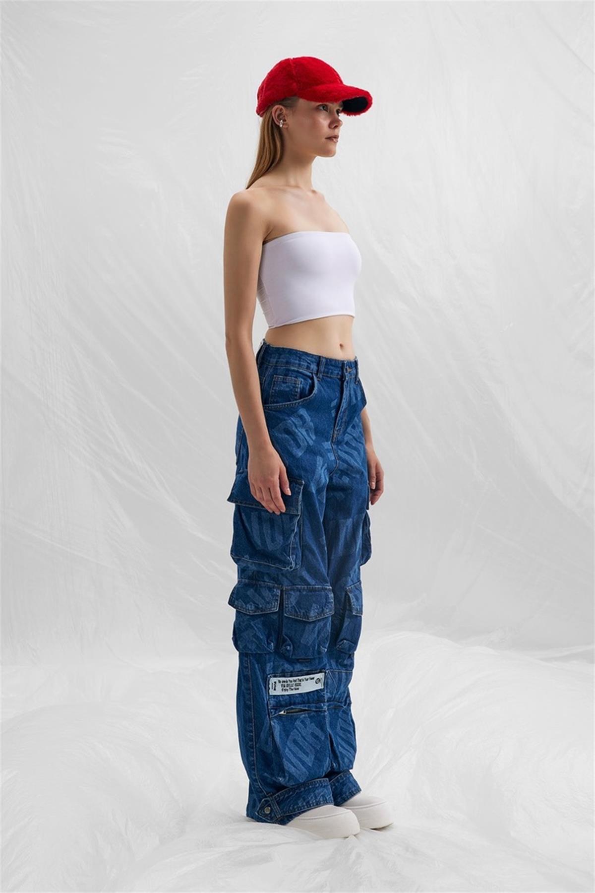 Cep Detaylı Kargo Denim Jean