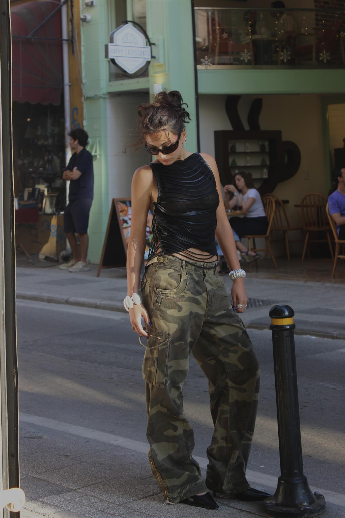 Düşük Bel Tasarım Kamuflaj Pantolon