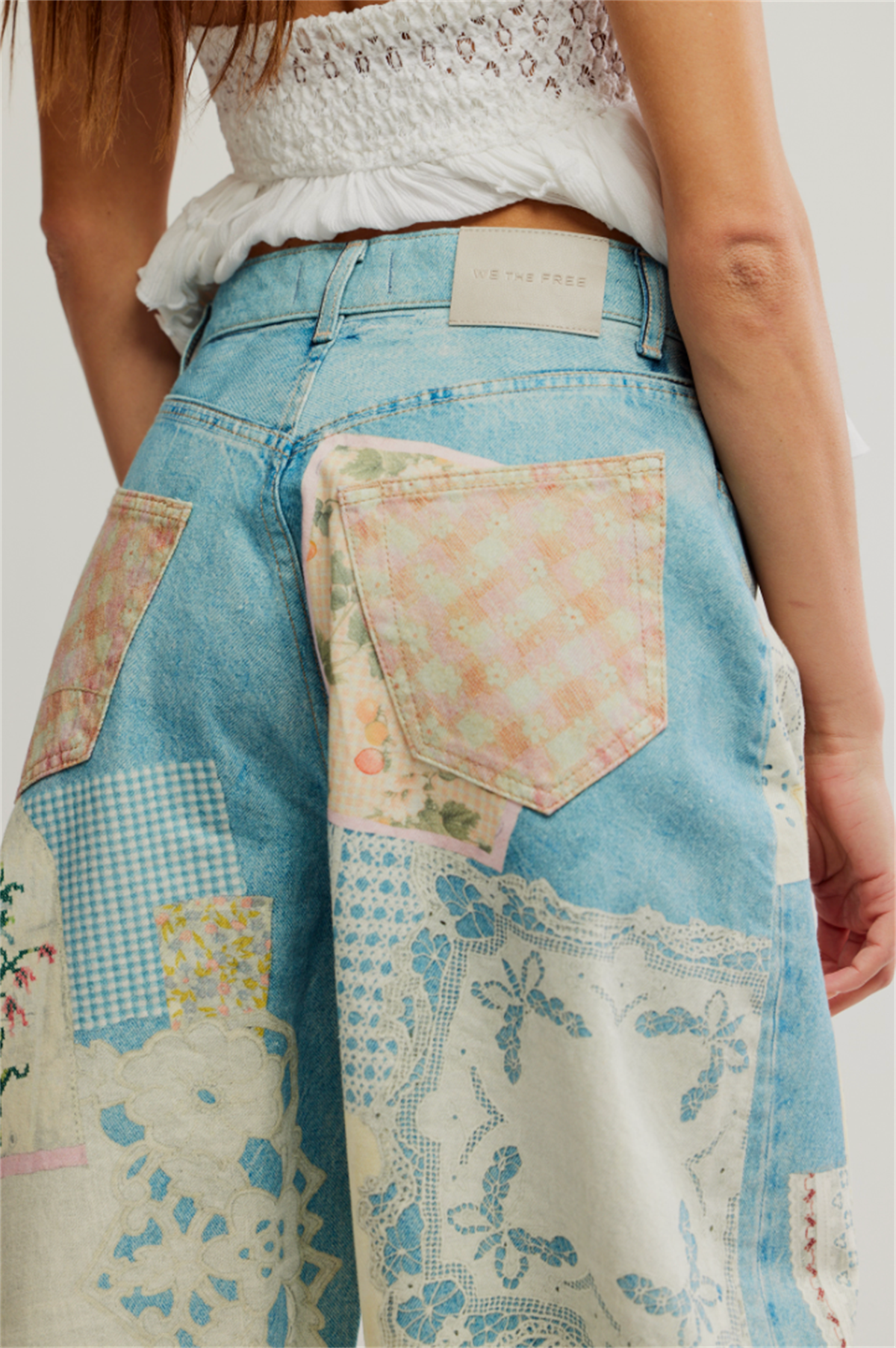Vintage Yama Baskı Detaylı Barrel Jean 