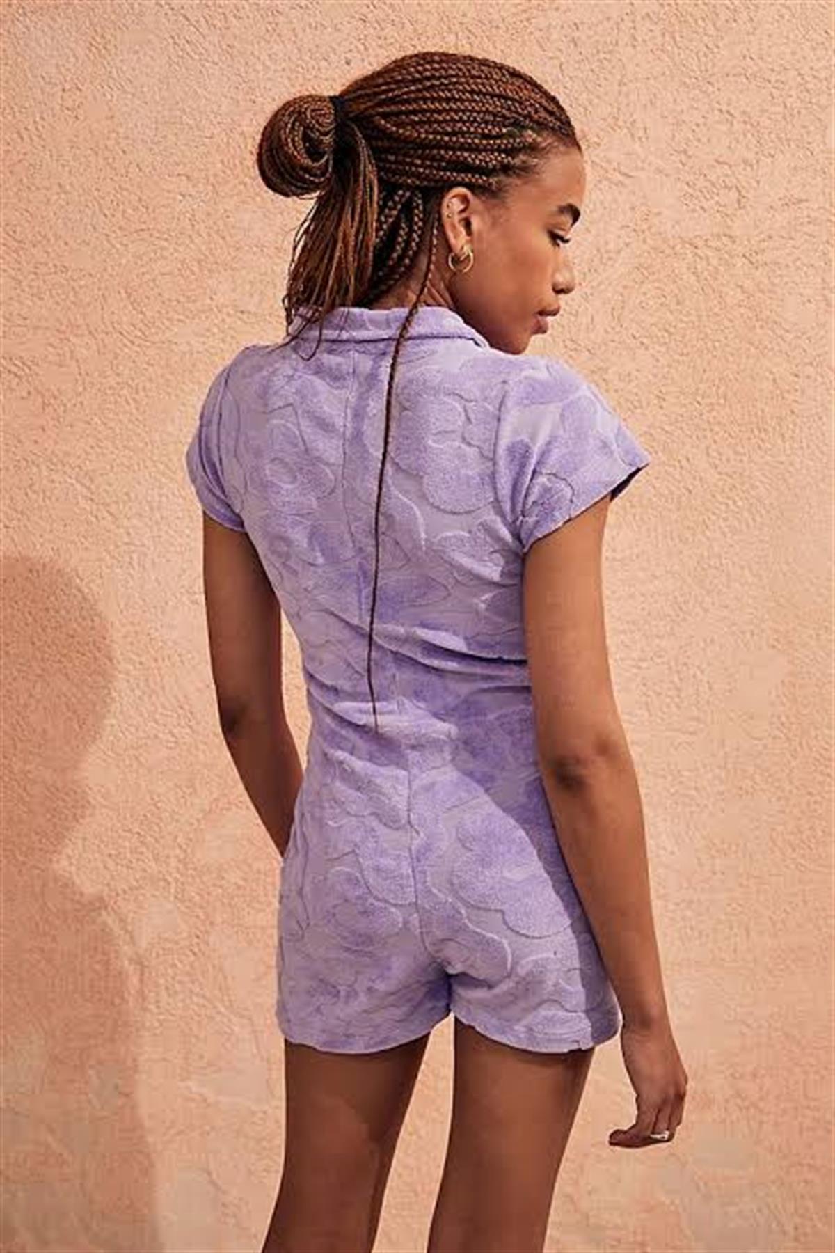 Havlu Kumaş Mor Tulum