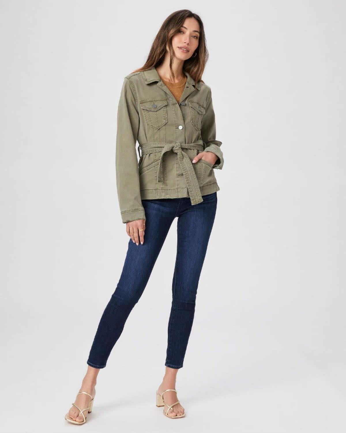 Organik Kumaş Yeşil Cep Detaylı Ceket