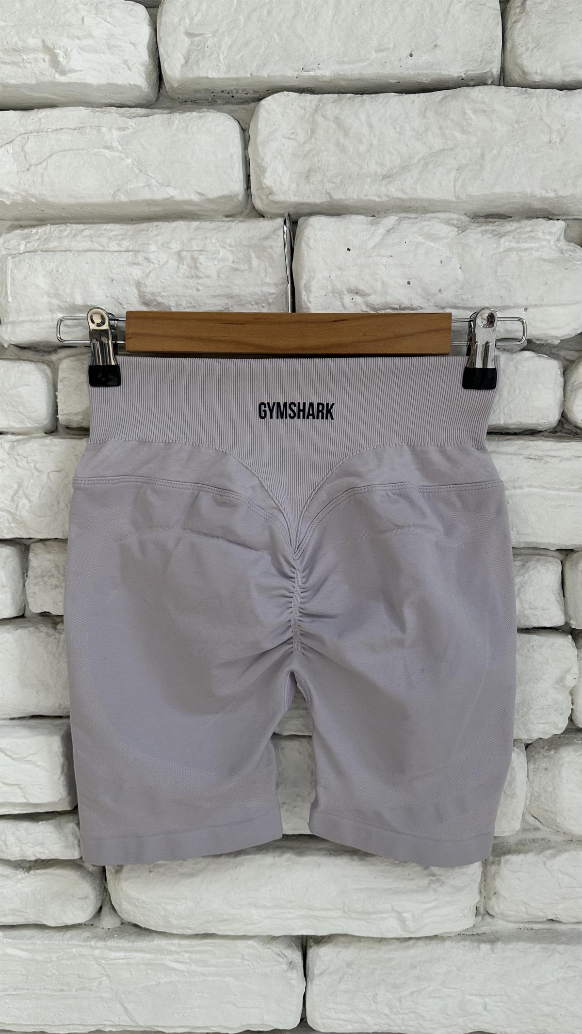 Lila Büzgülü Şekillendirici Biker Tayt