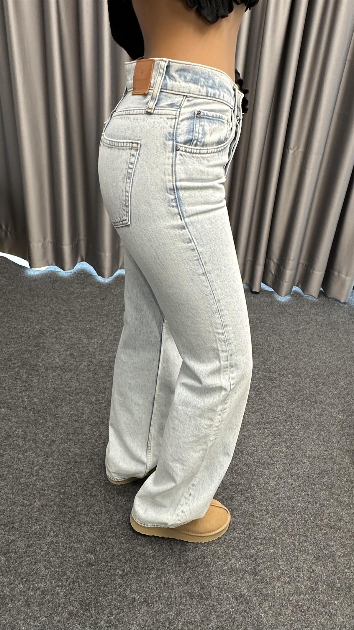 Orta Bel Buz Mavisi Jean Pantolon