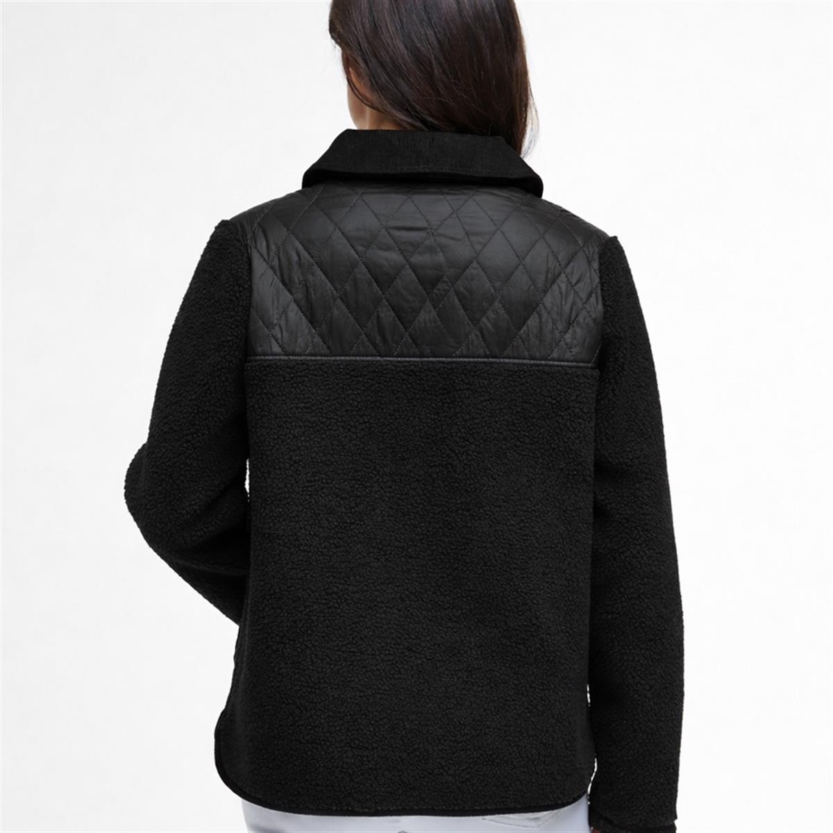 Peluş Detaylı Siyah Renk Oversize Ceket