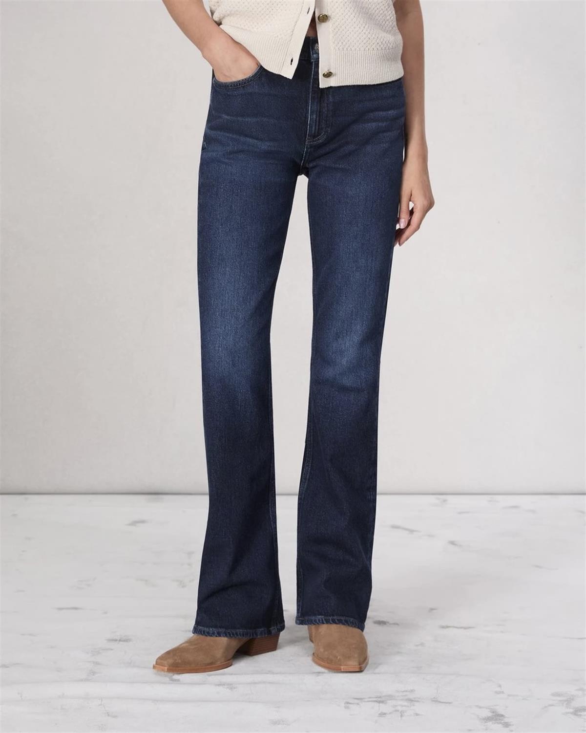 Rag Yıkamalı Dark Blue Boootcut Jean