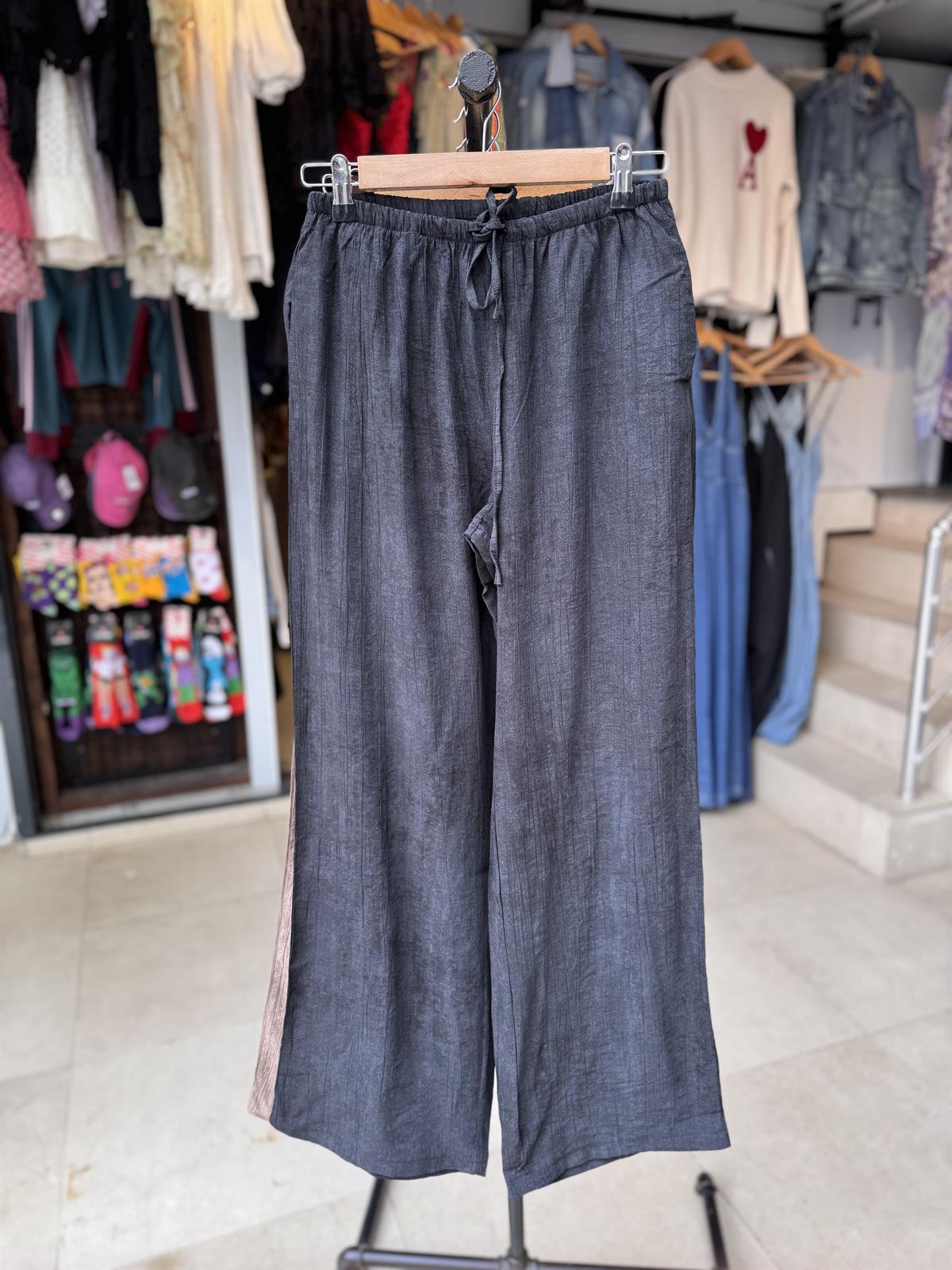 Siyah Keten Pantolon