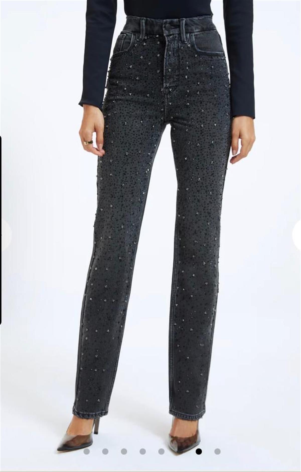 Taș İșlemeli Pantalon Siyah Renk