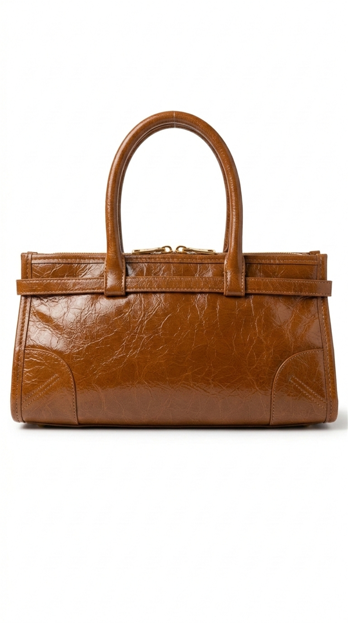 Taba Renk Deri Orta Boy El Çantası