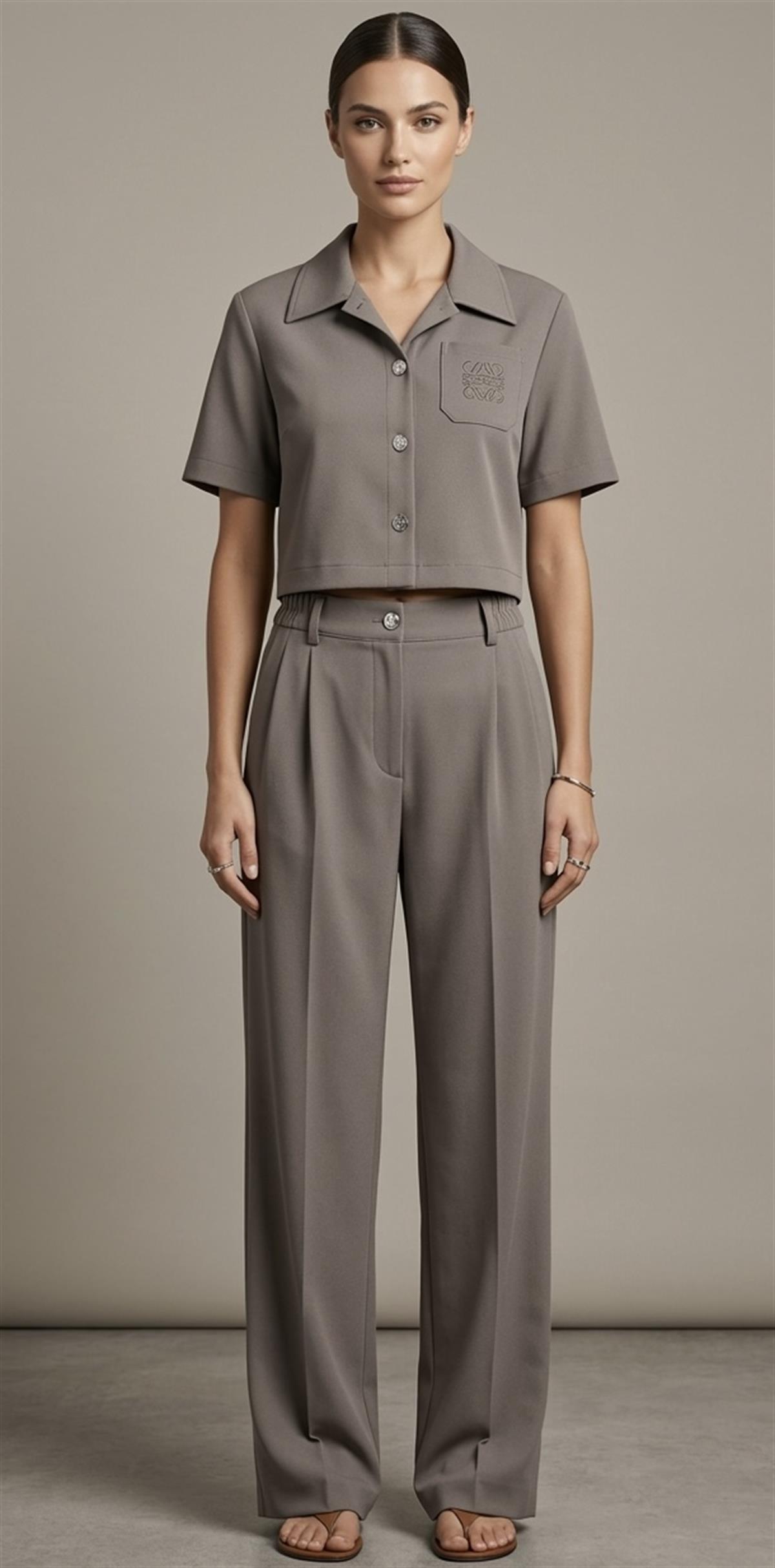 Vizon Premium Kumaş Kısa Kollu Gömlek Pantolon Takım 