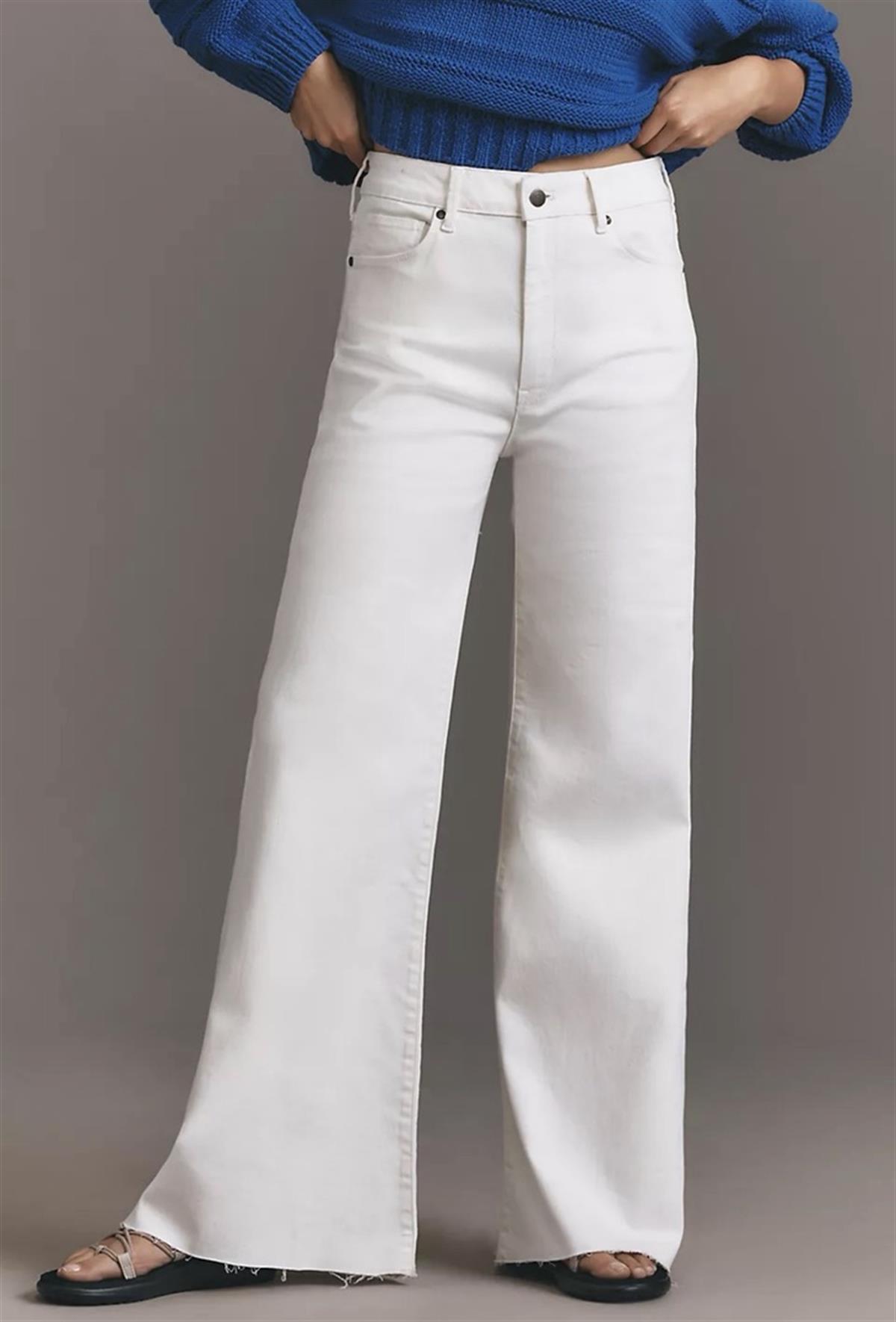 Beyaz High Waisted Wide Leg Jean 