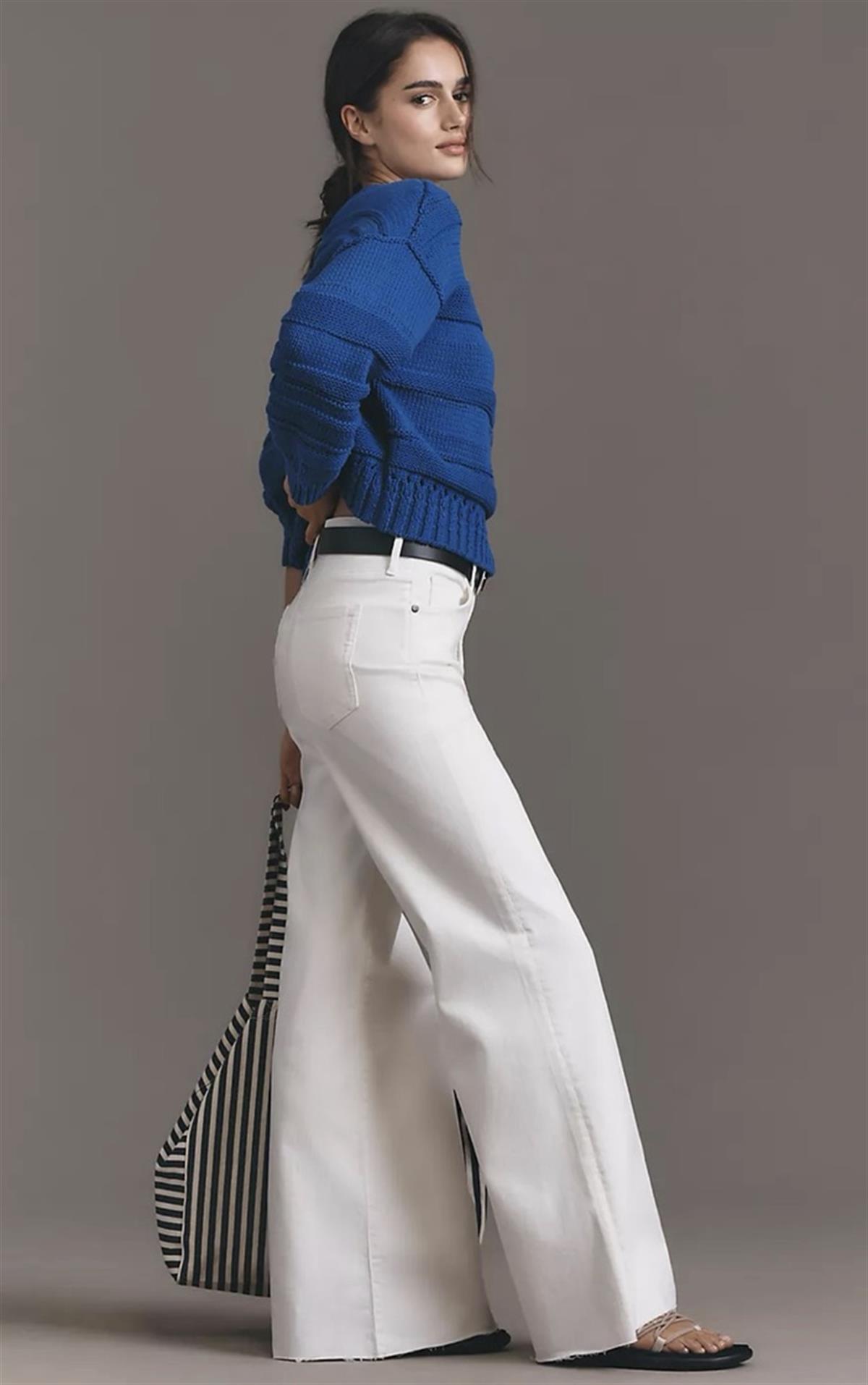 Beyaz High Waisted Wide Leg Jean 