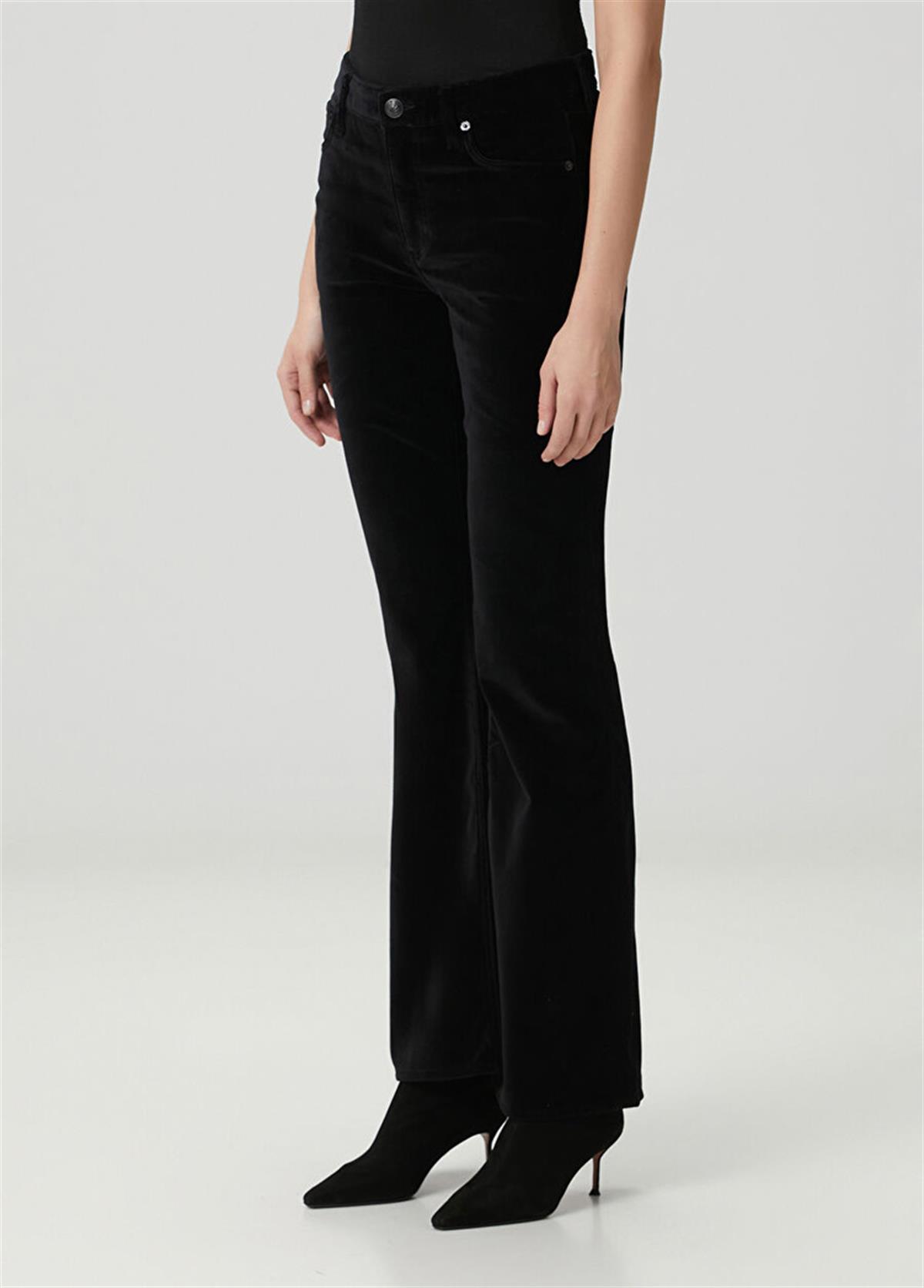 Siyah High Waisted Wide Leg Jean