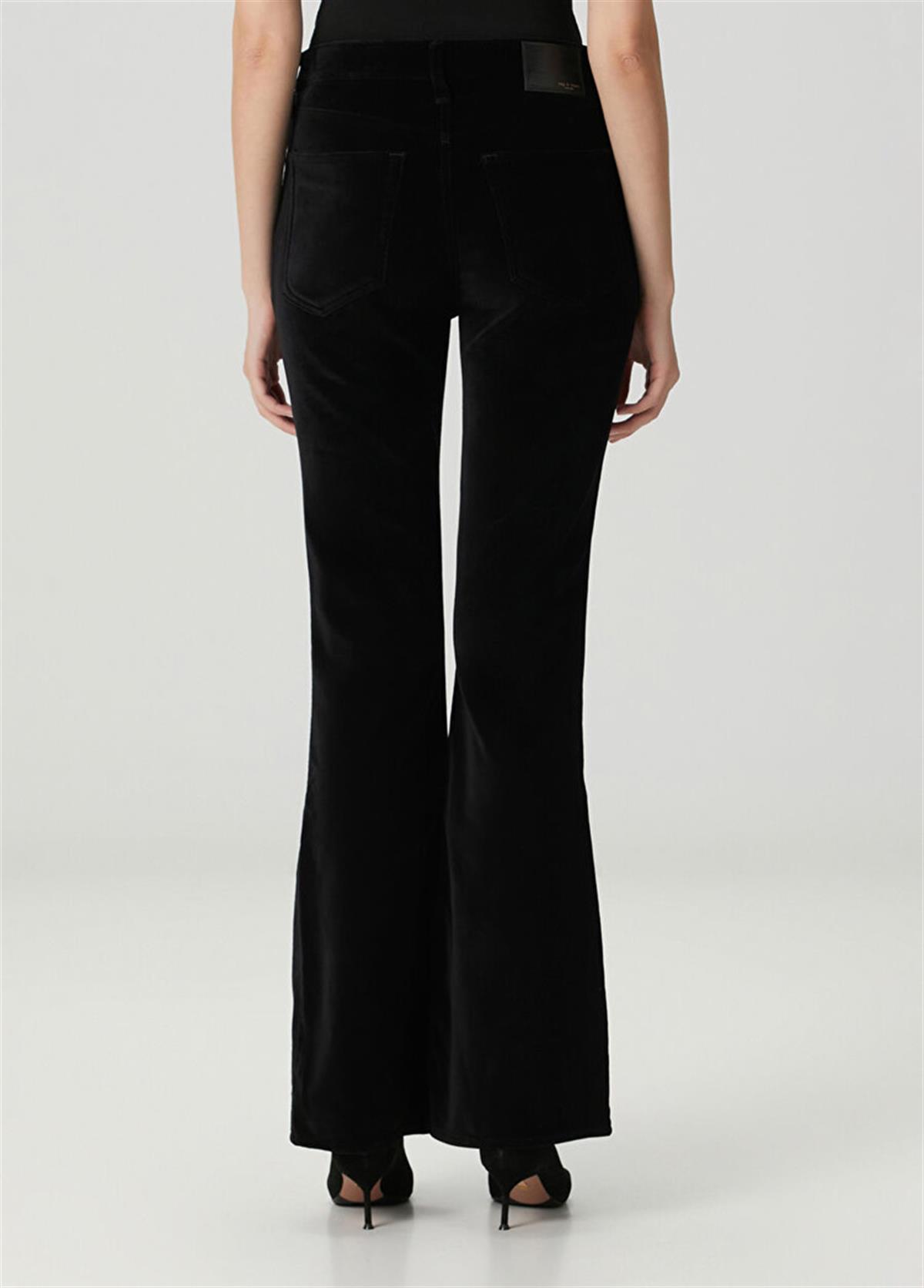 Siyah High Waisted Wide Leg Jean