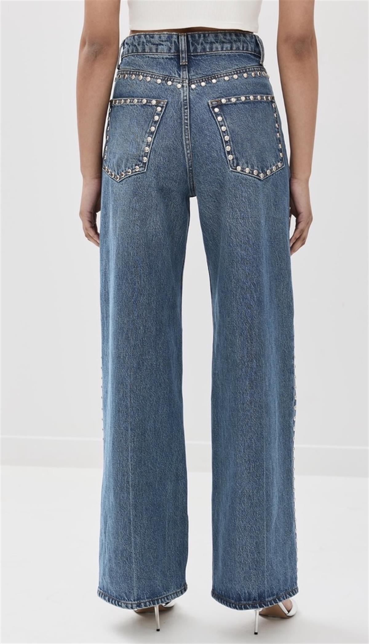 Zımba Detaylı Wide Leg Jean