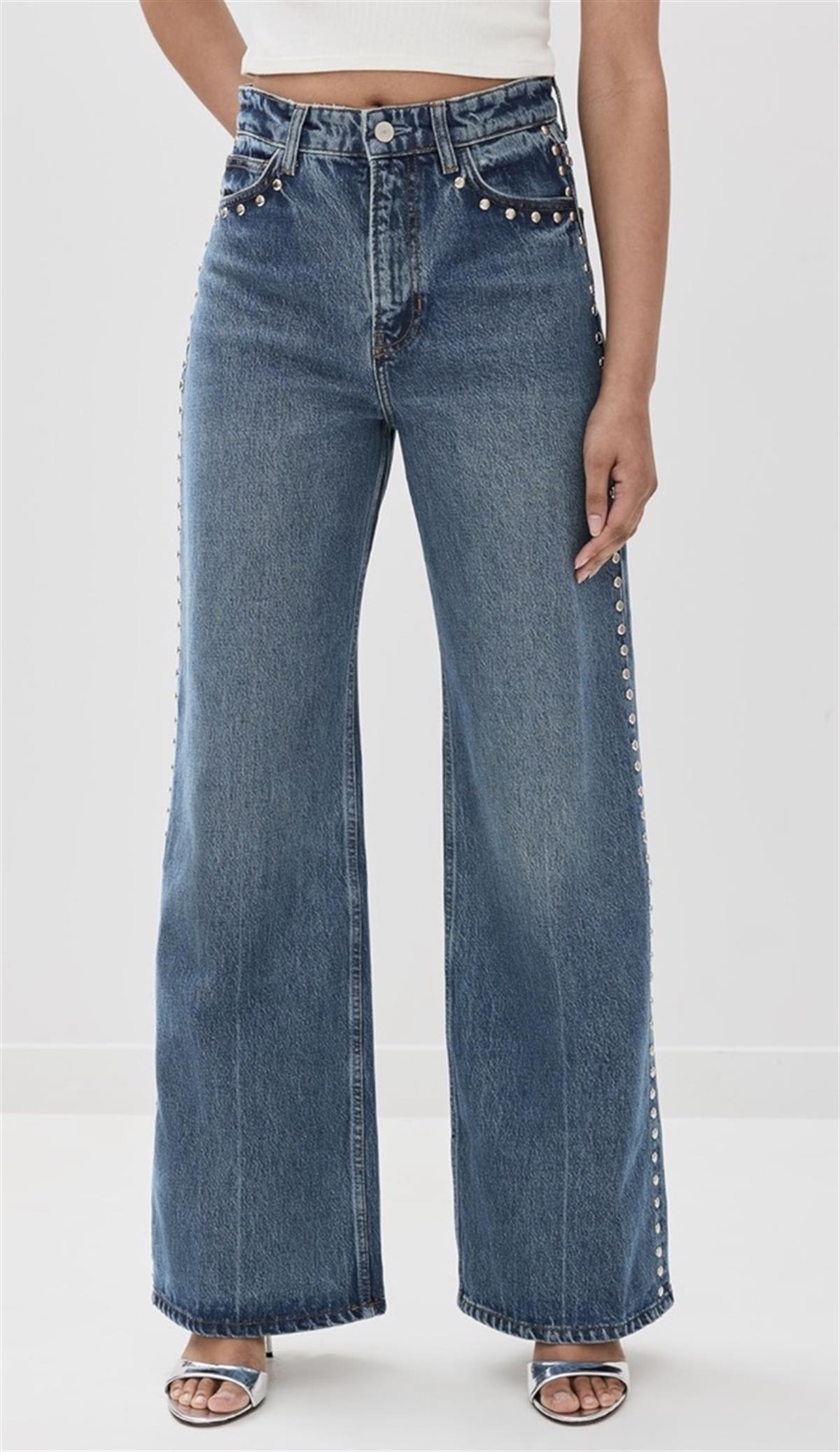 Zımba Detaylı Wide Leg Jean