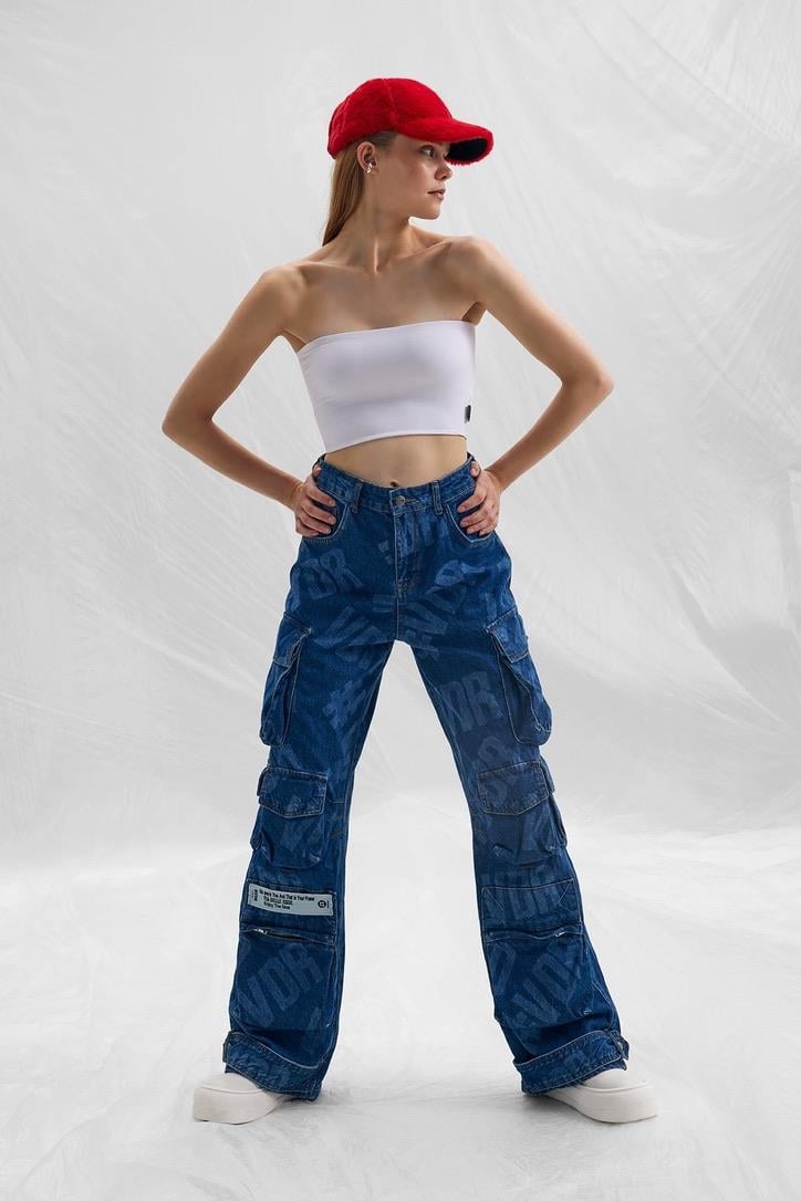 Cep Detaylı Kargo Denim Jean