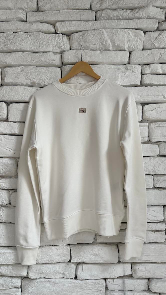 İthal Marka Baskılı Beyaz Sweatshirt