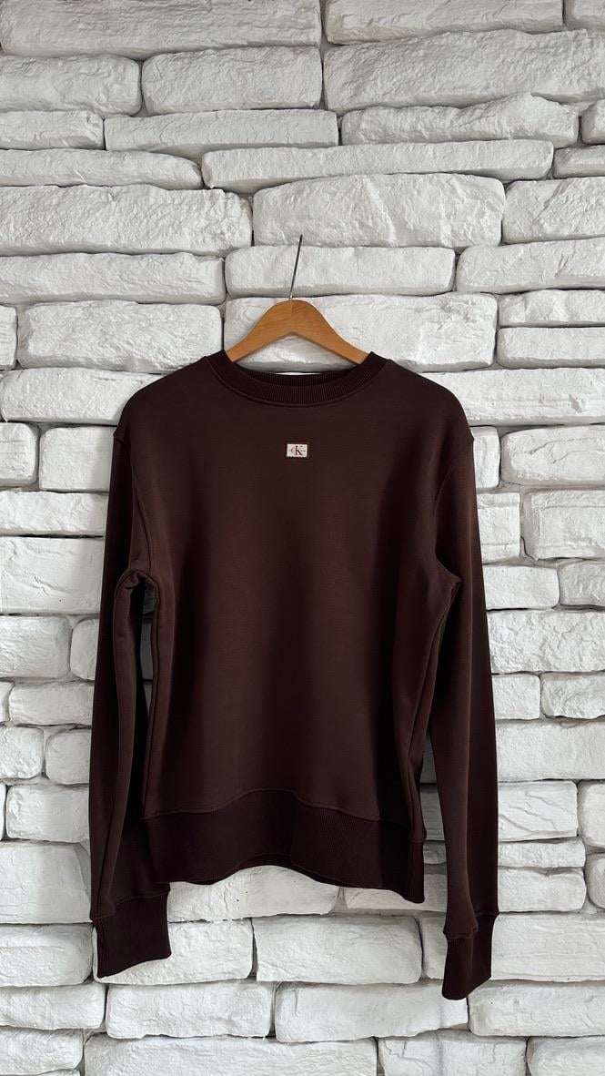 İthal Marka Baskılı Kahverengi Sweatshirt