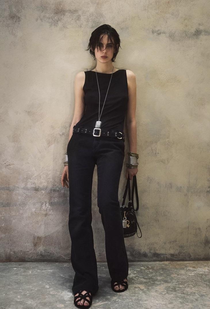 Kate Moss Antrasit Düşük Bel Jean